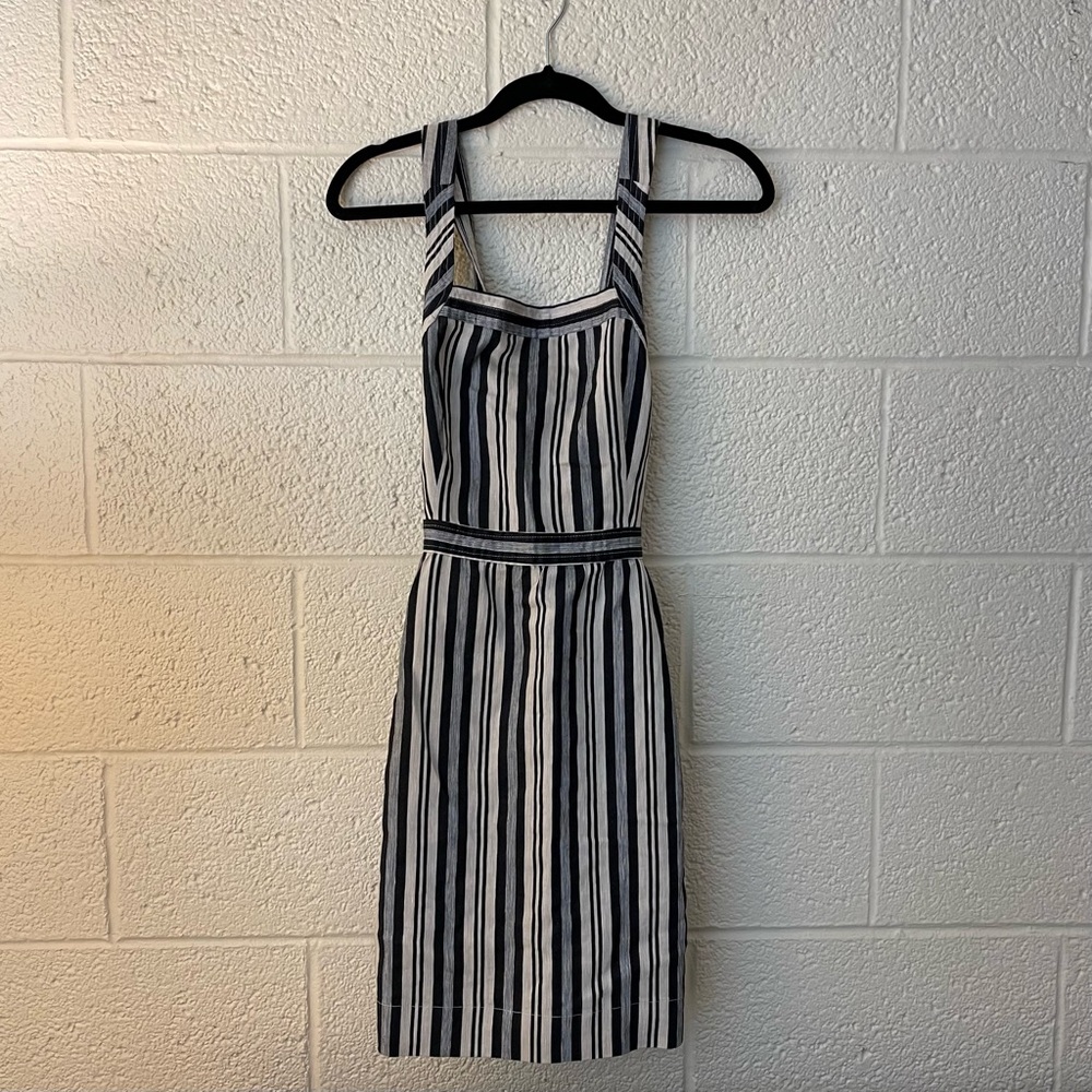 Madewell black & white striped Mini Sundress! Sz 4